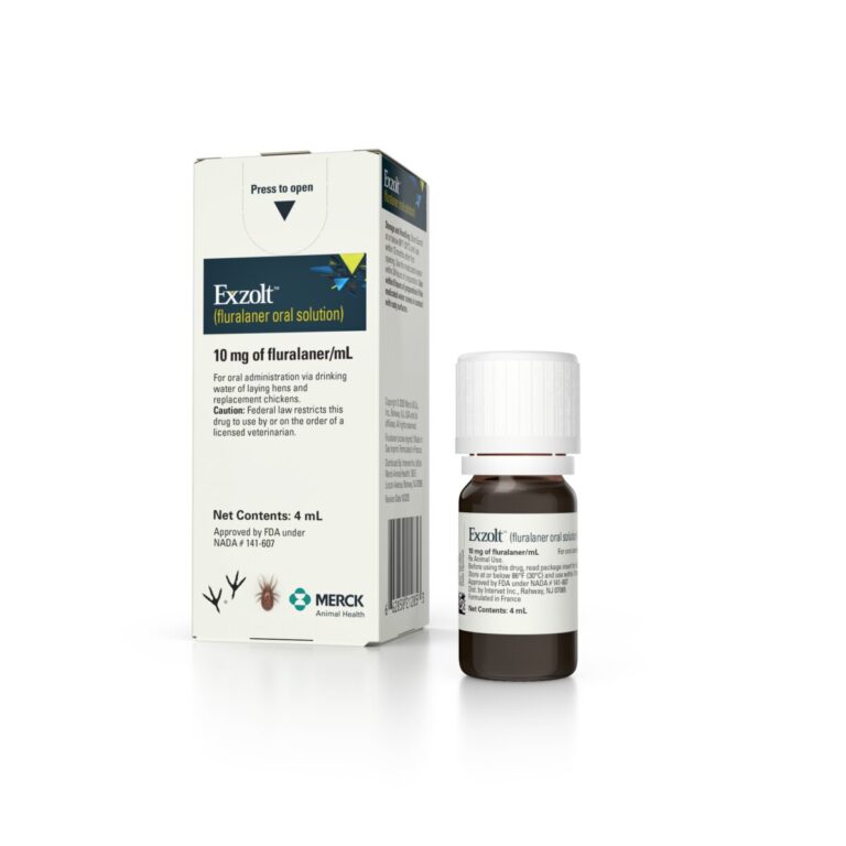 Exzolt (fluralaner oral solution) box and bottle